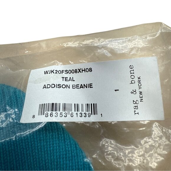 Rag & Bone New York Aqua Blue Knit Beanie Hat One Size - New - Picture 10 of 12